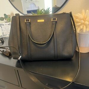Kate Spade Black Shoulder Bag with Gold Hardware